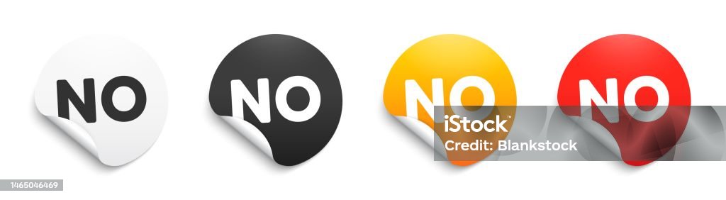 No Tag Negative Answer Text Round Sticker Badge Banner Vector Stock ...
