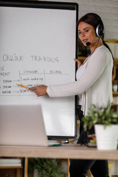 istock Teacher is using technology to enhance her teaching and reach her students in new and exciting ways 1465048778
