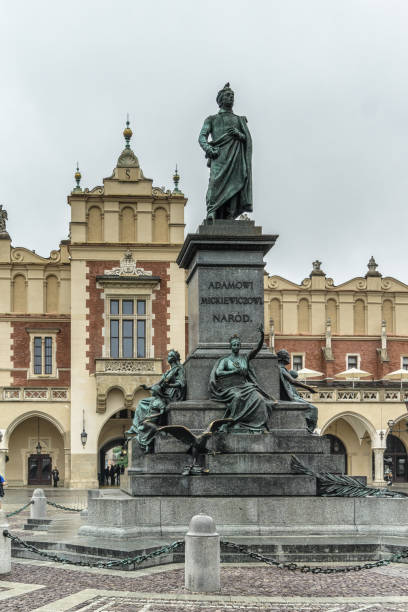 istock Adam Bernard Mickiewicz Monument at Main Market Square in Krakow, Poland. 1465062481