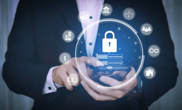 istock Concept of security data on network, Prevent online identity theft, user and password login on visual screen, data and app security. 1465064234