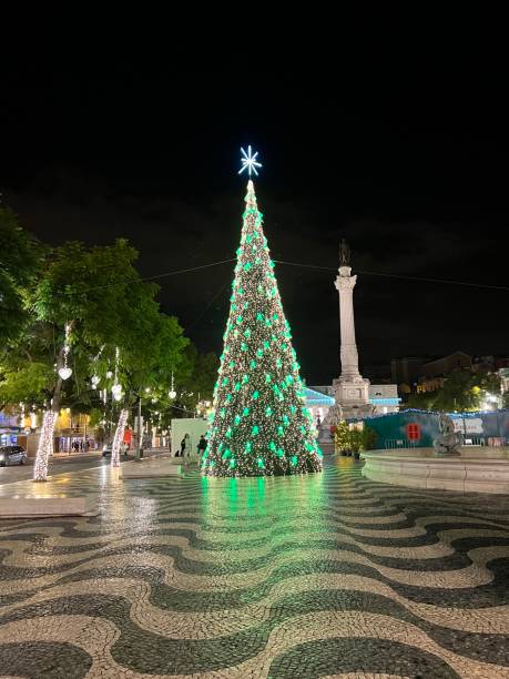 istock Christmas Tree at Dom Pedro IV square 1465064824