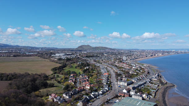 istock Musselburgh town view from the sky, Scotland, UK 1465083224