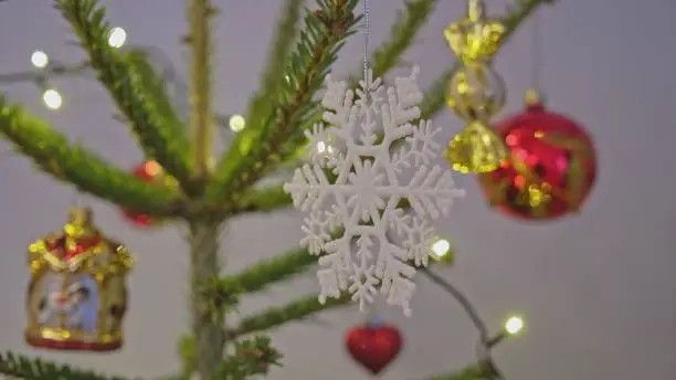 Photo of Christmas Tree Bauble and Foam Snowflake Ornament Decorations