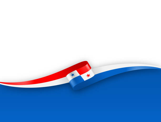 Panama Flag Ribbon. Panamanian Flag Long Banner on Background. Template. Space for Copy. Vector Stock Illustration Panama Flag Ribbon. Panamanian Flag Long Banner on Background. Template. Space for Copy. Vector Stock Illustration 3d panama flag stock illustrations
