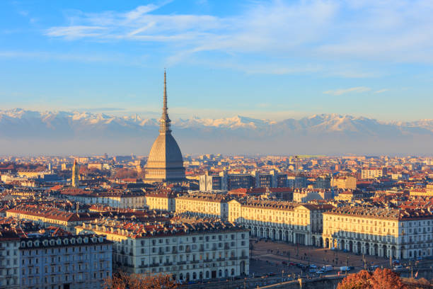 istock Turin cityscape skyline at sunset 1465093109