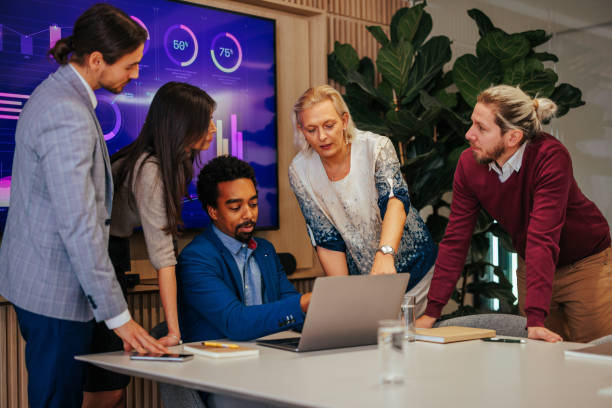 istock Businessman meeting with team. 1465094867