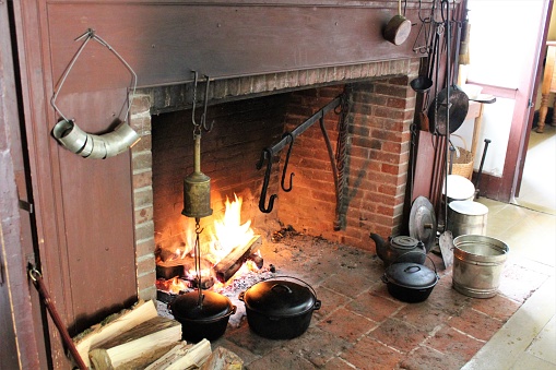 A reproduction of what an old Colonial Fireplace use to look like.