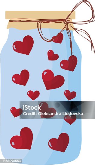 istock Hearts in the jar. Valentine's Day. High quality vector illustration. 1465096553