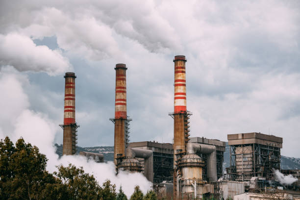 istock Thermal Power Plant Chimneys 1465097985