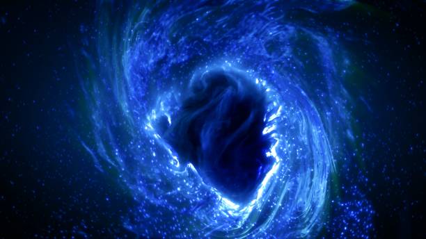 istock Abstract blue Glowing Particles Revolving in Mystical Blue Swirl Cloud 1465098434