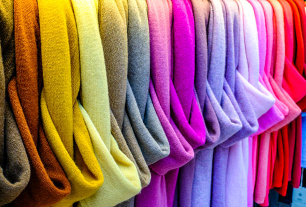 colorful scarfs in a row - photo