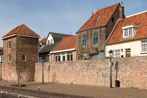 Old city wall in the picturesque town of Leerdam in the Netherlands.