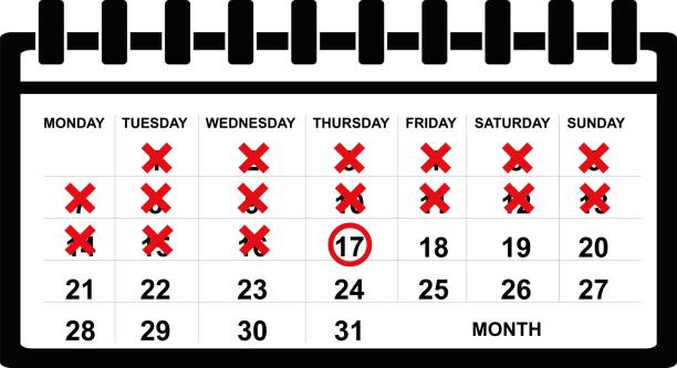 istock vector icon almanac calendar waiting and crossing out days 1465104275