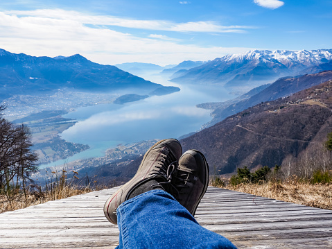 Landscape of Lake Como from mount Berlinghera