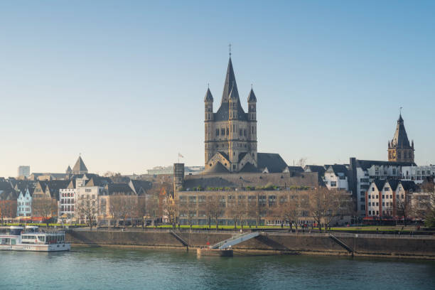 istock Great St. Martin Church and Rhine River - Cologne, Germany 1465112260