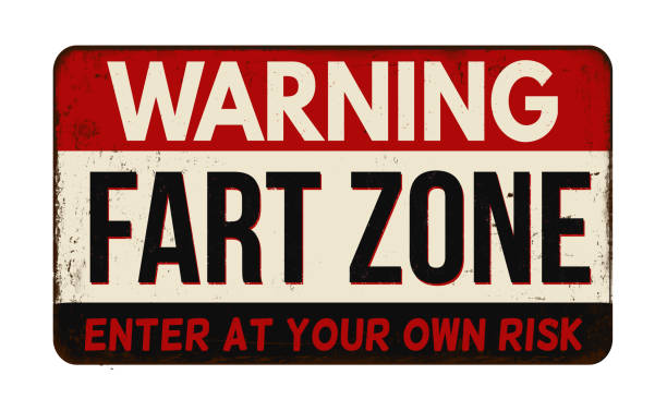 istock Warning fart zone vintage rusty metal sign 1465112699