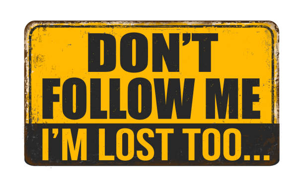 istock Don't follow me I'm lost too vintage rusty metal sign 1465112880