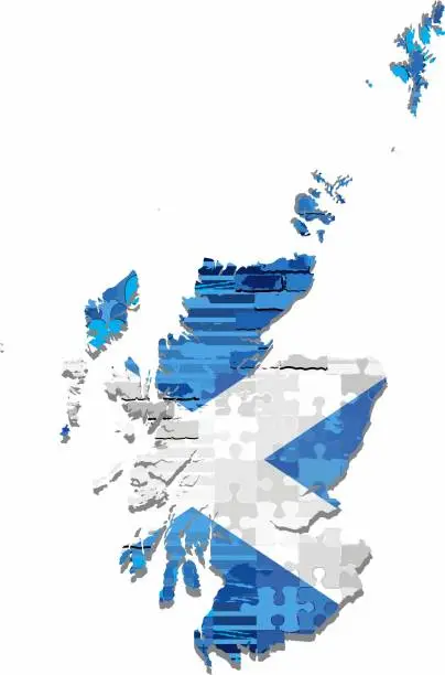 Vector illustration of Grunge Abstract Map of the Scotland