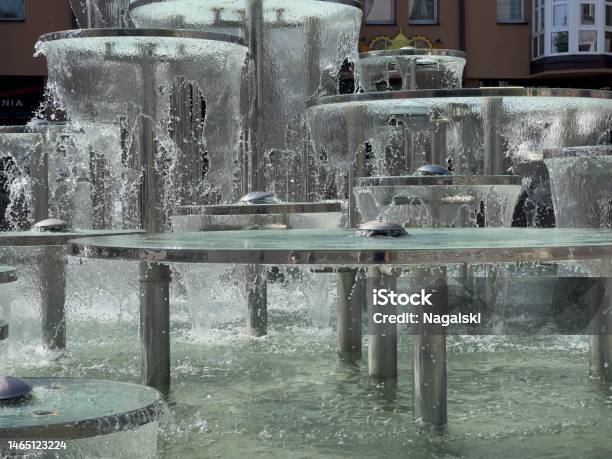 Fountain At Plac Wolności In Rybnik Stock Photo - Download Image Now - City, Color Image, Fountain