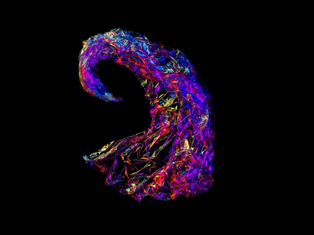 istock An abstract swirl of texture and light on black background 1465130688