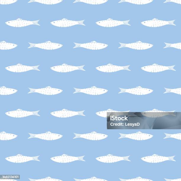 Fish Seamless Pattern Fish Cartoon Doodle Vector Illustration Stock ...