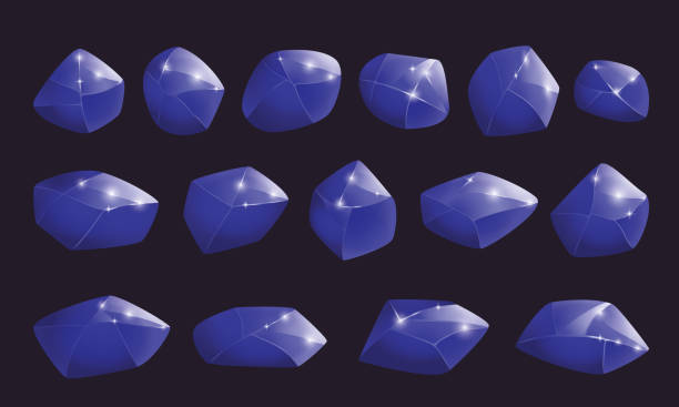 istock Crystals and natural minerals collection. Cartoon Magic Gemstones set. Game assets. vector illustration 1465136611