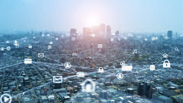 istock Smart city and communication network concept. 5G. LPWA (Low Power Wide Area). Wireless communication. 1465155794