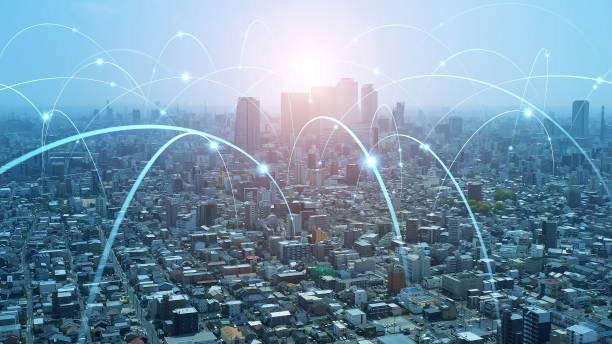 istock Smart city and communication network concept. 5G. LPWA (Low Power Wide Area). Wireless communication. 1465155810