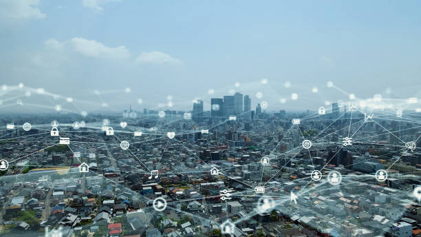 istock Smart city and communication network concept. 5G. LPWA (Low Power Wide Area). Wireless communication. 1465155868