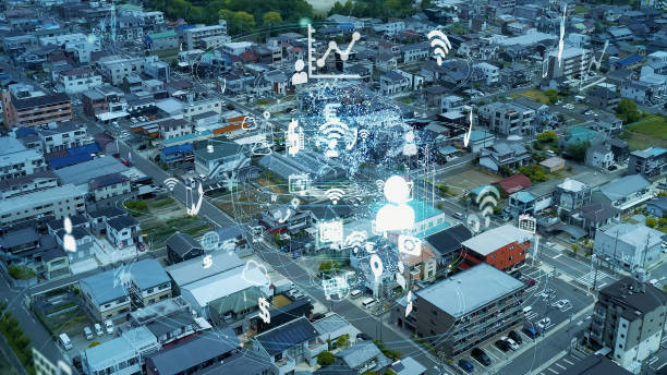 istock Smart city and communication network concept. 5G. LPWA (Low Power Wide Area). Wireless communication. 1465156003