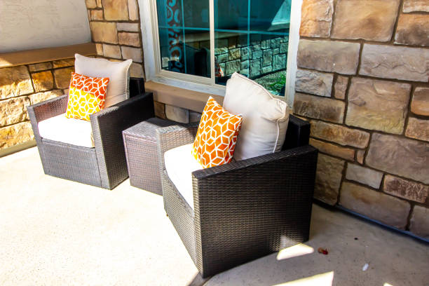 istock Wicker Arm Chairs On Front Porch 1465158140