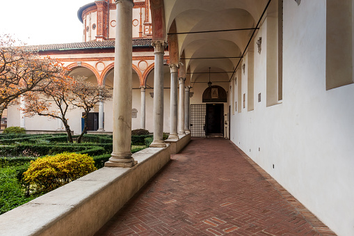 The internal garden of the Camaldoli monastery in Tuscany