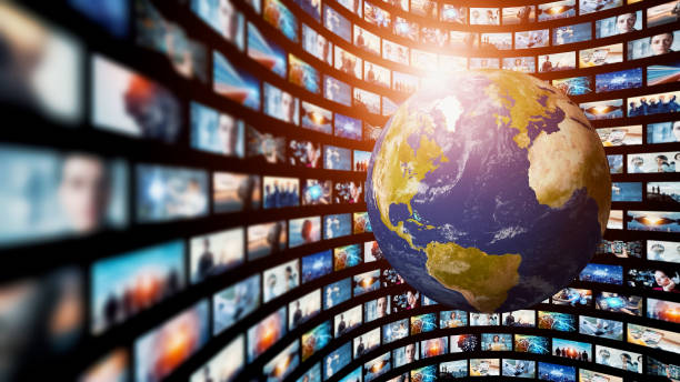 istock Digital contents concept. Social networking service. Streaming video. communication network. 1465159255