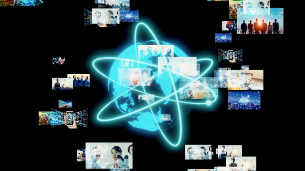 istock Digital contents concept. Social networking service. Streaming video. communication network. 1465159625