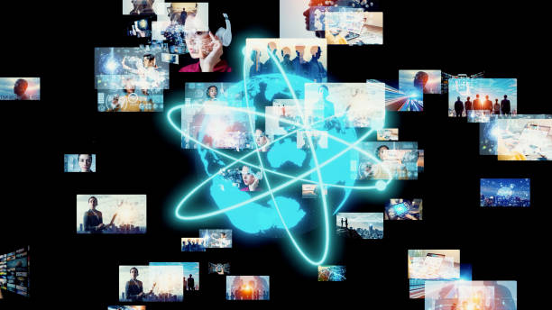 istock Digital contents concept. Social networking service. Streaming video. communication network. 1465159707