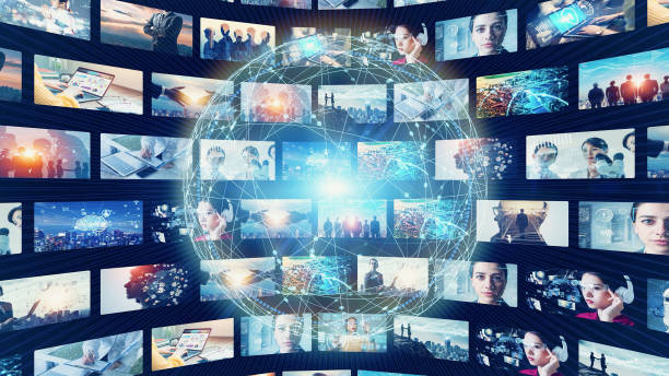 istock Digital contents concept. Social networking service. Streaming video. communication network. 1465159791