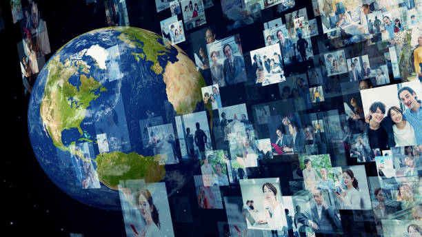 istock Digital contents concept. Social networking service. Streaming video. communication network. 1465159894