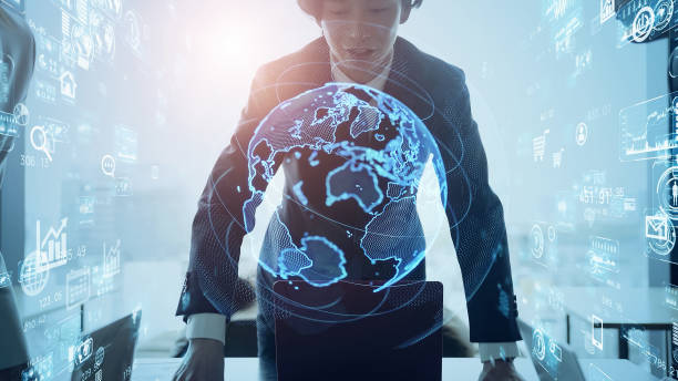 istock Global business concept. Communication network. Management strategy. Digital transformation. 1465173430