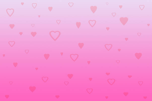 Pink backgrounds for Valentine's Day or weddings with hearts of different shapes
