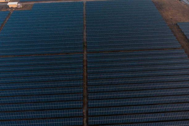 istock Solar power station panels during the Morning, and reflection 1465177088
