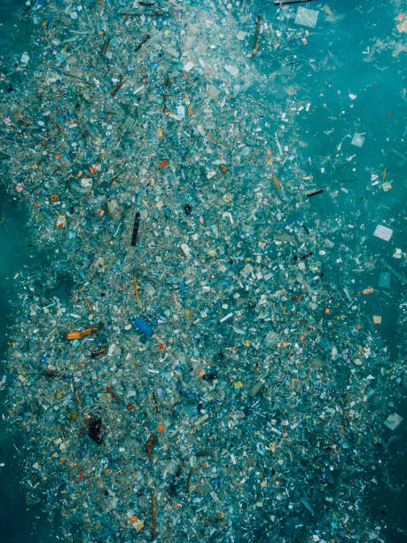 インド洋とプラスチックゴミ、空撮。プラスチックごみによる汚染 - environmental damage ストックフォトと画像