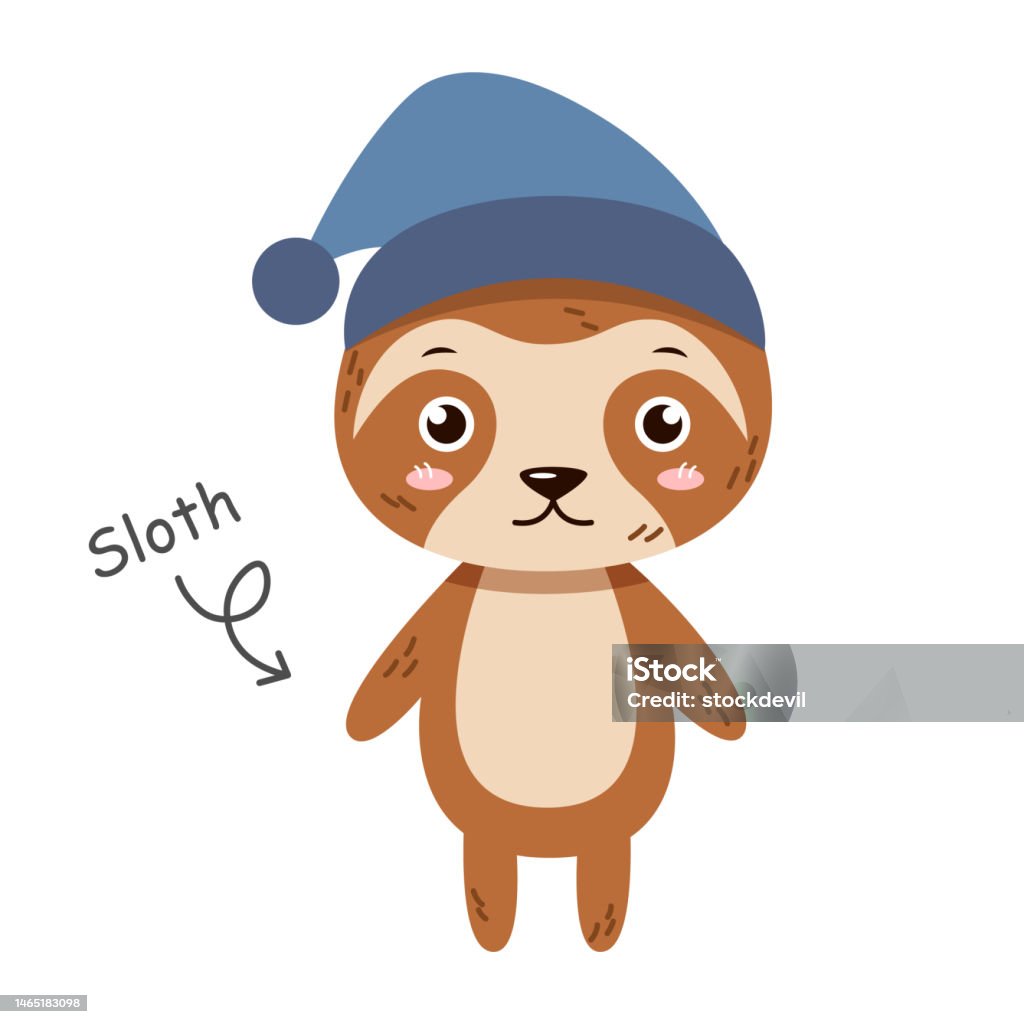 Cartoon Sloth With Robe Sloth Cartoon Characters With Clothes Vector Stock Illustration ...