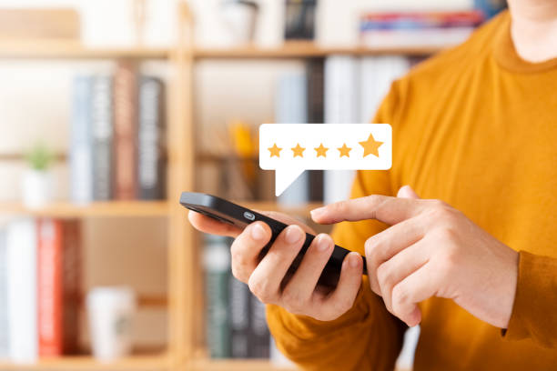 istock Customer Satisfaction Survey concept, 5-star satisfaction, service experience rating online application, customer evaluation product service quality, satisfaction feedback review, good quality most. 1465187768