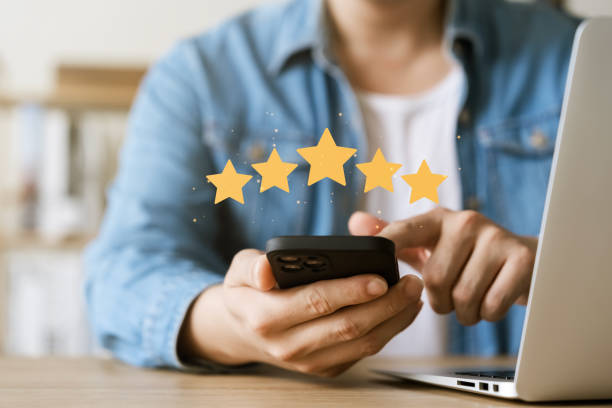 istock Customer Satisfaction Survey concept, 5-star satisfaction, service experience rating online application, customer evaluation product service quality, satisfaction feedback review, good quality most. 1465187800