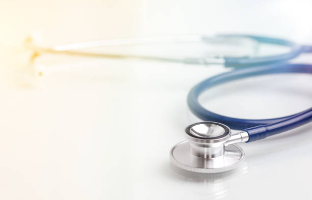 istock Stethoscope on table - Medical or science with soft light background 1465191830