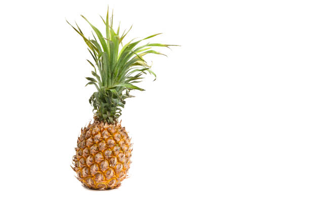 istock Fresh and ripe pineapple white background. 1465192615