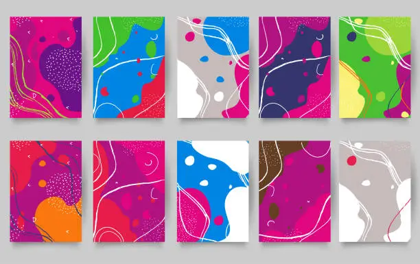 Vector illustration of Trendy multi color abstract templates.