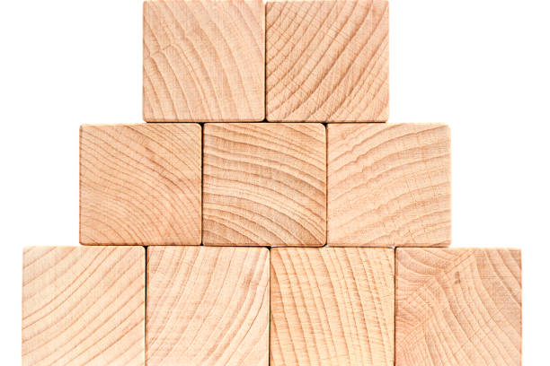 istock Background, wooden beech texture of end of square cubes. 1465195037