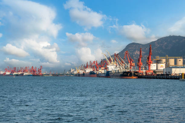 istock Island terminal container logistics shipping 1465195497