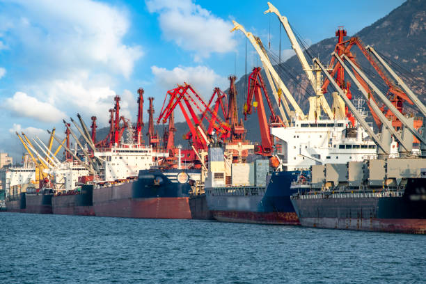 istock Island terminal container logistics shipping 1465195503